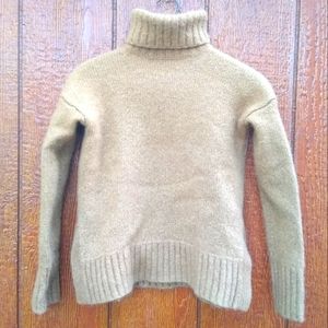 Everlane Kids Wool Thick Brown Tan Turtleneck Long Sleeve Winter Fall Sweater